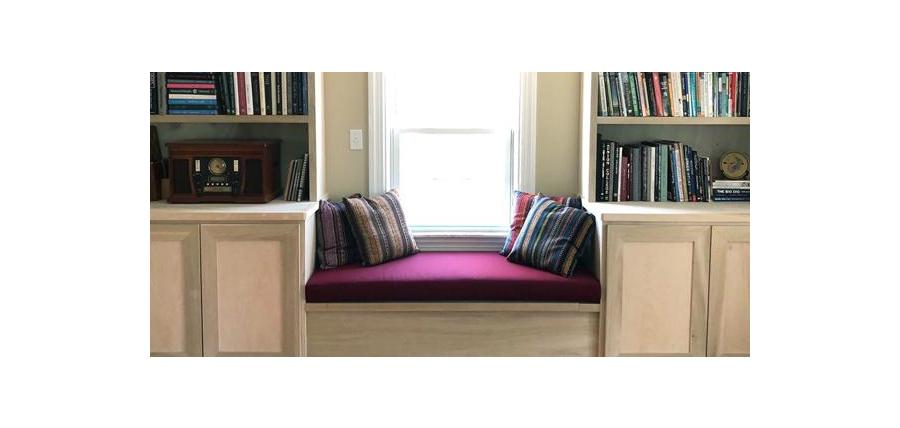 Custom Bench Cushion Turns This Nook into the Perfect Reading Space