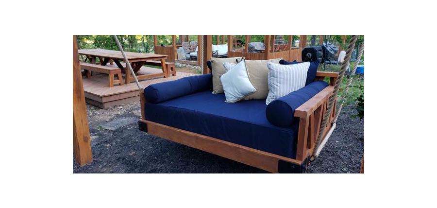 With Sunbrella Canvas Navy, This Patio Is The Perfect Spot to Hang Out Every Season