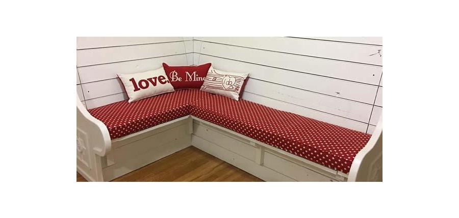 Valentine's Day Cushions and Pillows Create Cute and Cozy Breakfast Nook
