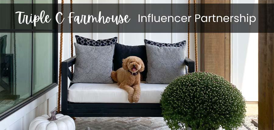 Influencer Collaboration Highlights Black and White Modern Farmhouse Porch