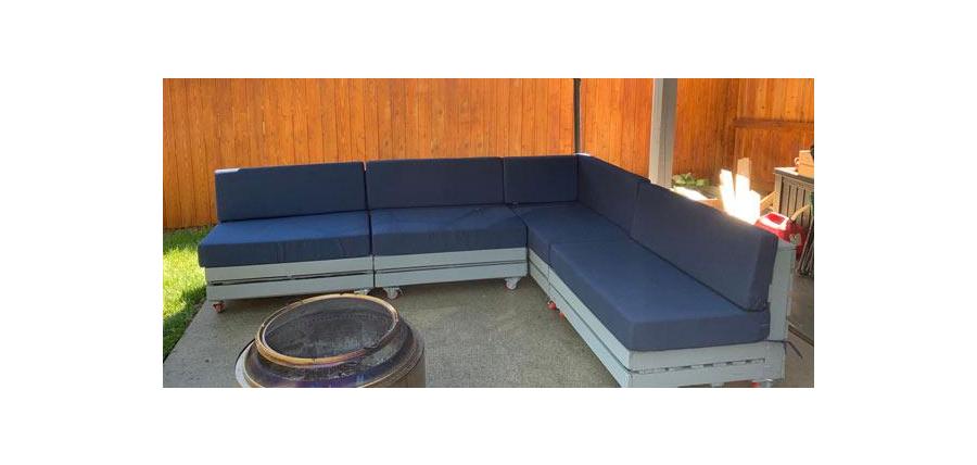 Custom Seat and Back Cushions Turn this Backyard into a Lounge