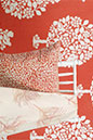 decor fabric by color red