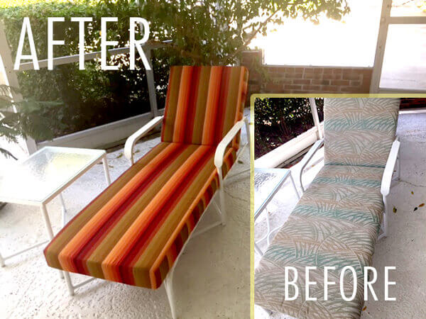 Patio Set Receives Bright Upgrade Thanks to Sunbrella Astoria Sunset and Dri-Fast Foam Cushions