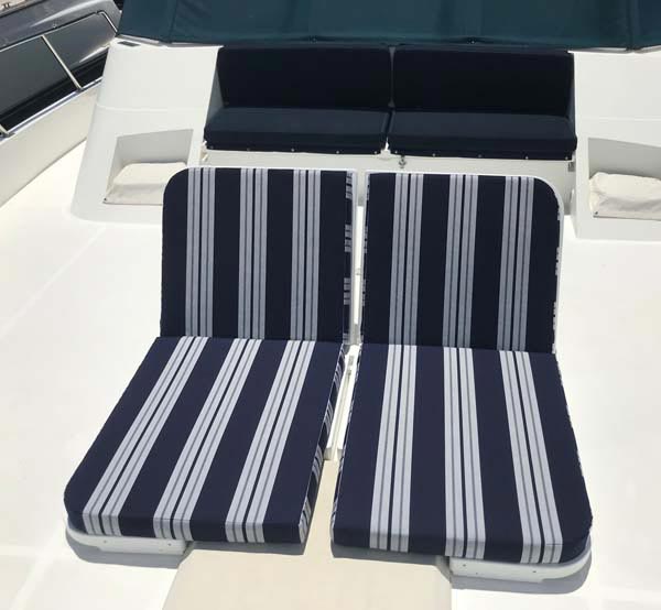 Sunbrella Navy Stripe a Perfect Choice for Marine Chair Cushions