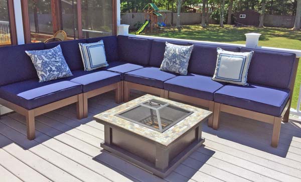 Sunbrella Canvas Navy Cushions Add Class to Outdoor Sectional