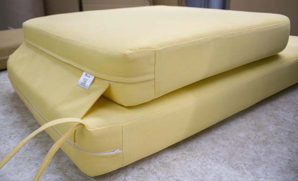 Sunny Yellow Sunbrella Chaise Lounge Cushions Freshen Courtyard