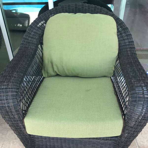 Patio Chair and Ottoman Cushions Upgraded With Bright Sunbrella Canvas Capri