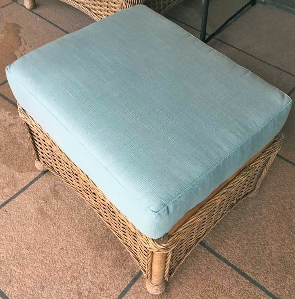 New Sunbrella Dupione Celeste Cushions Renew Wicker Patio Furniture