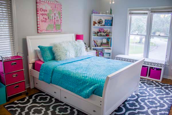 One Mom's Pinterest Hack: Pink/Aqua Tween Bedroom Makeover With Sources