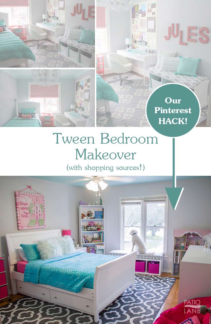 One Mom's Pinterest Hack: Pink/Aqua Tween Bedroom Makeover With Sources