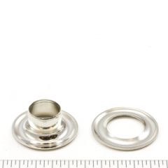 DOT Grommet with Plain Washer #4 Brass Nickel Plated 1/2 inch 1-gross (144)