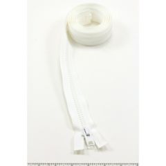 YKK Vislon #10 Separating Zipper AutoLok Short Single Pull Metal Slider 60 inch White