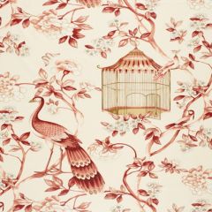 F Schumacher Oiseaux Et Fleurs Cinnabar 173442 Indoor Upholstery Fabric