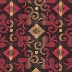 Robert Allen Contract Diamond Scroll Garnet Indoor Upholstery Fabric