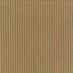 F Schumacher Baker Cotton Stripe Flax/Mocha/Red 63004 Indoor Upholstery Fabric