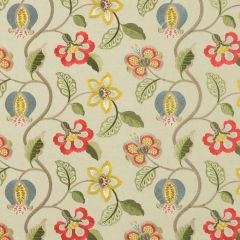 GP and J Baker Elvaston Red / Slate / Citron BF10532-3 Langdale Collection Drapery Fabric