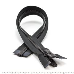 YKK Vislon #10 Separating Zipper AutoLok Double Pull Plastic Slider 18 inch Black