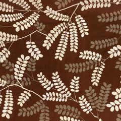 F Schumacher Locust Leaves Bark 62442 by Nature Collection Indoor Upholstery Fabric