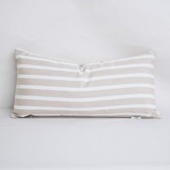 Indoor/Outdoor Sunbrella Shore Linen - 24x12 Horizontal Stripes Throw Pillow