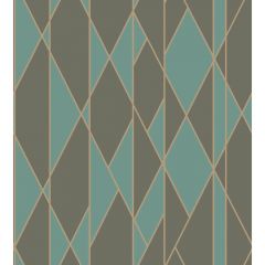 Cole and Son Oblique Teal And Black 10511048 Geometric II Collection Wall Covering