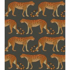 Cole and Son Leopard Walk Charcoal & Orange 1092008 Ardmore Collection Wall Covering