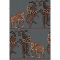 Cole and Son Safari Dance Charcoal & Reds 1098040 Ardmore Collection Wall Covering