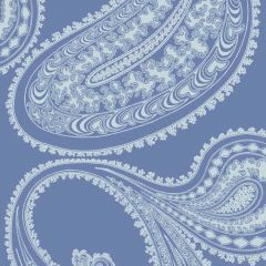 Cole and Son Rajapur Flock Blue / White 1129032 Icons Collection Wall Covering