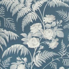 Cole and Son Rose White / Ice Blue / Denim 11510031 Botanical Botanica Collection Wall Covering