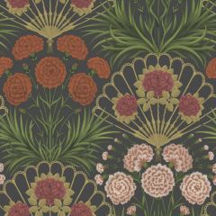 Cole and Son Flamenco Fan Cerise / Dk Tangerine / Gold / Blk 11714043 Seville Collection Wall Covering