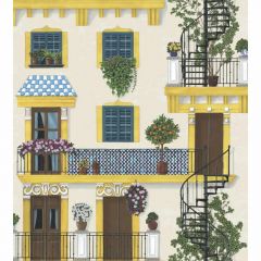 Cole and Son Alfaro Canary Yellow & Petrol On Parchment 1174010 Seville Collection Wall Covering