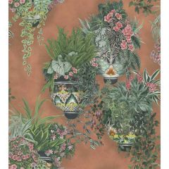 Cole and Son Talavera Rose & Spring Green On Terracotta 1179025 Seville Collection Wall Covering