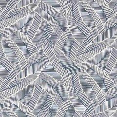 F Schumacher Abstract Leaf Navy 176222 Good Vibrations Collection Indoor Upholstery Fabric