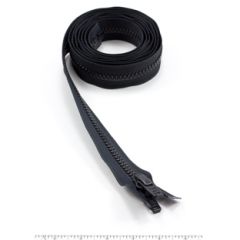 YKK Vislon #10 Separating Zipper AutoLok Double Pull Plastic Slider 96 inch Black
