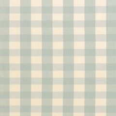 F Schumacher Camden Cotton Check Aqua 63037 Indoor Upholstery Fabric