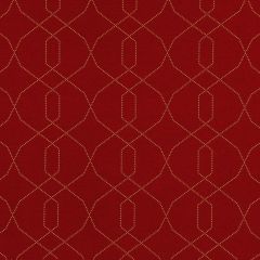 Robert Allen Contract Dotted Frame-Scarlet 214023 - Reversible Upholstery Fabric