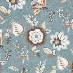 Clarke and Clarke Teal / Spice F1066-06 Octavia Collection Drapery Fabric