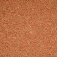 Robert Allen Contract Paisley Lagoon Tangerine Indoor Upholstery Fabric