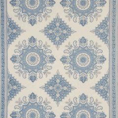 F Schumacher Montecito Medallion China Blue 176484 by Mark D. Sikes Indoor Upholstery Fabric