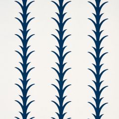 F Schumacher Acanthus Stripe Navy 177635 Moon River Collection Indoor Upholstery Fabric
