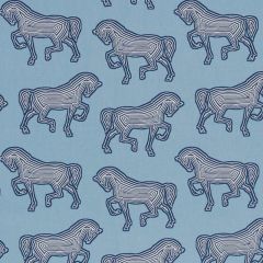 F Schumacher Faubourg Blue 178011 Club Cavalier Collection Indoor Upholstery Fabric