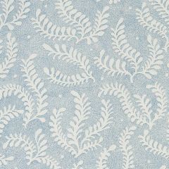 F Schumacher Etched Fern Blue 178531 Revisit Of Popular Patterns Collection Indoor Upholstery Fabric