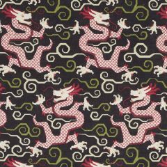 F Schumacher Bixi Dragon Black 179001 Schumacher X Williams Sonoma Collection Indoor Upholstery Fabric