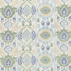 F Schumacher Elizia Ikat Green & Blue 179051 New Traditional Collection Indoor Upholstery Fabric