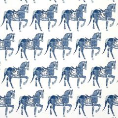 F Schumacher Marwari Horse Navy 179130 by Molly Mahon Indoor Upholstery Fabric