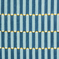 F Schumacher Luna Blue & Turmeric 179281 by Molly Mahon Indoor Upholstery Fabric