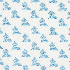 F Schumacher Torbay Hand Blocked Print Blue 179331 Jacaranda Collection Indoor Upholstery Fabric