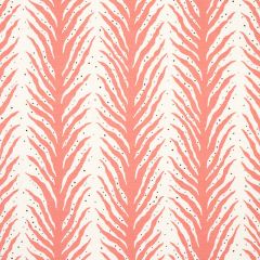 F Schumacher Creeping Fern Print Coral 179482 by Celerie Kemble Happy Together Collection Indoor Upholstery Fabric