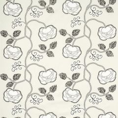 F Schumacher Queen Fruit Chintz Ebony Ivory 179541 by Neisha Crosland Indoor Upholstery Fabric