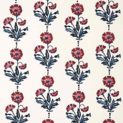 F Schumacher Dianthus Hand Block Print Indigo & Iron 179741 by Molly Mahon Indoor Upholstery Fabric