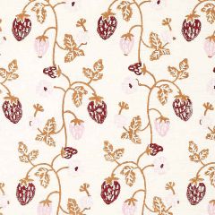 F Schumacher Strawberry Hand Block Print Copper 179781 by Molly Mahon Indoor Upholstery Fabric